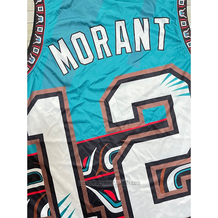 Camiseta Memphis Grizzlies Ja Morant #12 Mitchell & Ness Big Face Verde